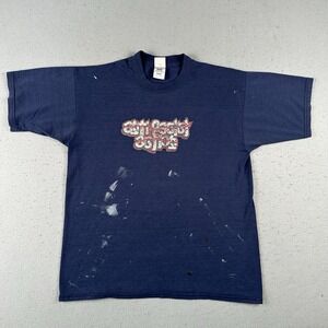Vtg 90s Anti Racist Action T Shirt‎ Large Blue Political Movement Distressed